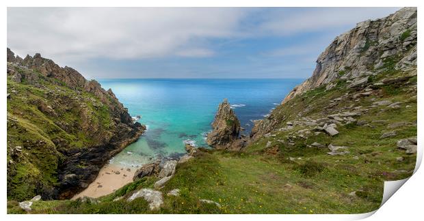 Porthmoina cove west Penwith Cornwall Print by Eddie John