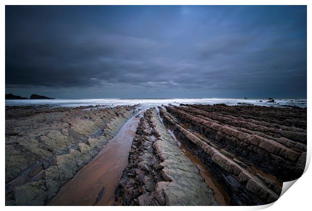 welcombe mouth beach north devon Print by Eddie John