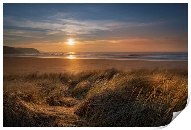 Sunset at Perranporth Cornwall   Print by Eddie John