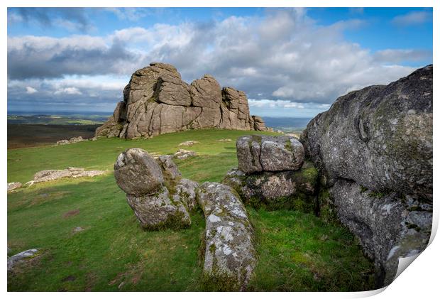 Haytor rocks Dartmoor national park Print by Eddie John