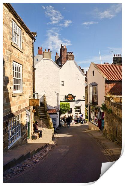 Robin Hoods Bay Street Print by John Hare