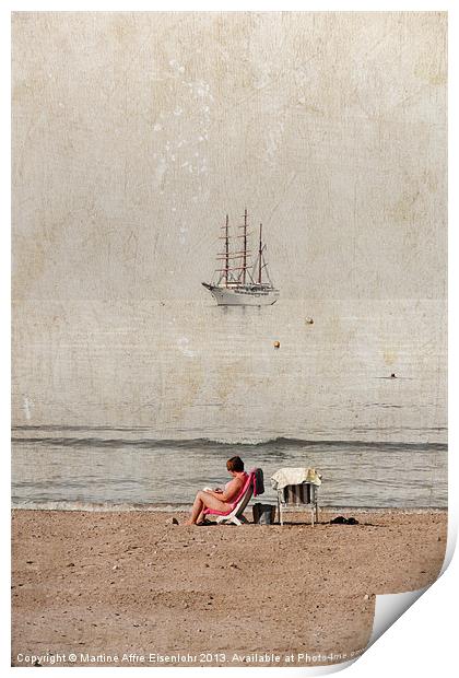 Sunbathing Print by Martine Affre Eisenlohr