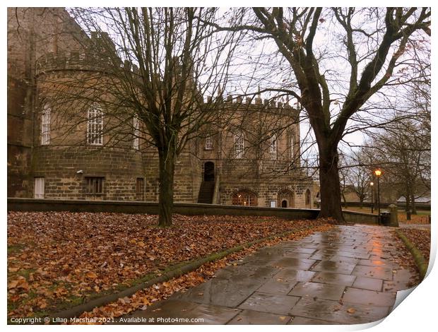 Autumn at Lancaster Castle Print by Lilian Marshall