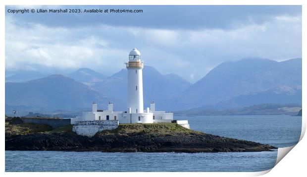 Lismore Lighthouse on the Eilean Musdale. Scotland Print by Lilian Marshall