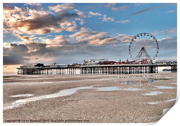 Sunset at Central Pier Print by Lilian Marshall