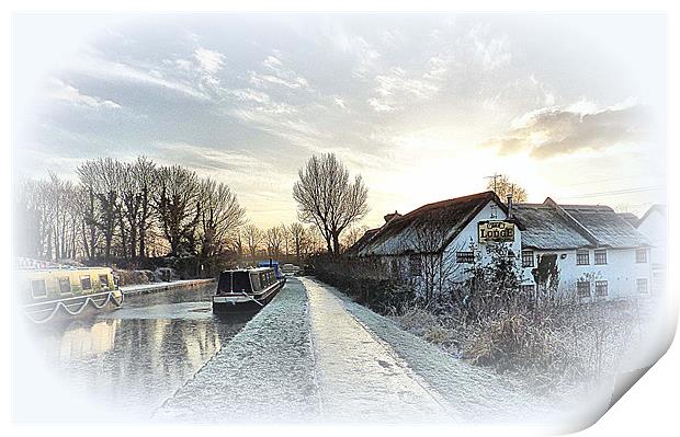 The Frozen Lancaster Canal Print by Lilian Marshall