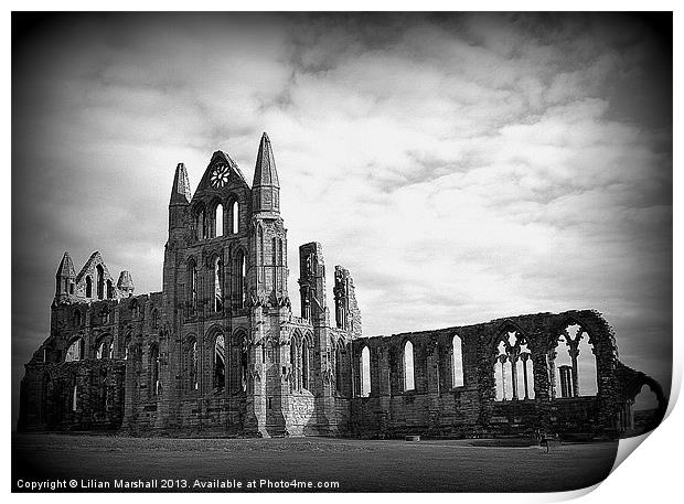 Whitby Abbey. Print by Lilian Marshall