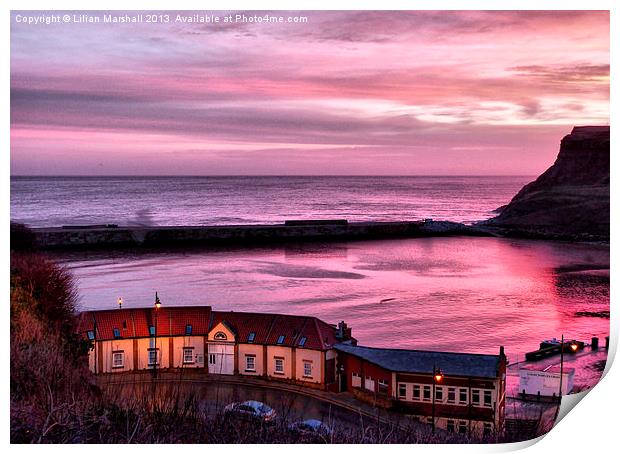 Whitby Harbour Print by Lilian Marshall