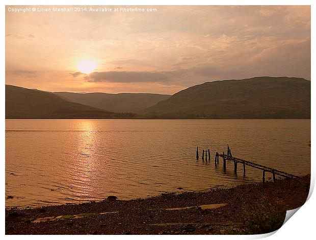 Sunset over Loch Linnhe  Print by Lilian Marshall