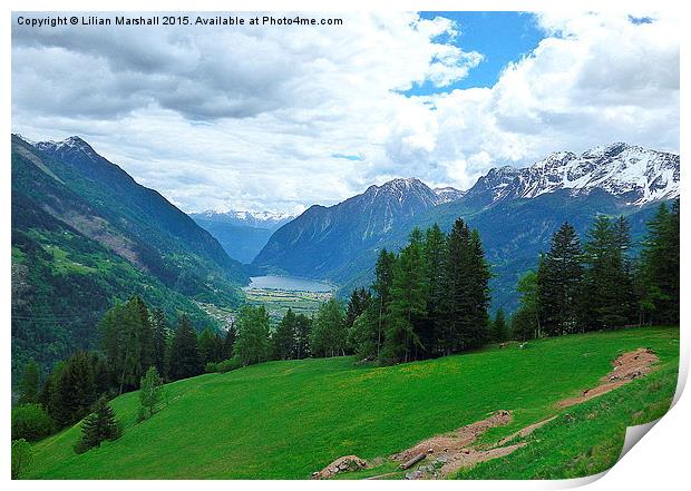  Lake Poschiavo-Graubunden Print by Lilian Marshall