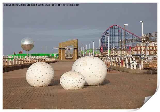  South Promenade Blackpool. Print by Lilian Marshall