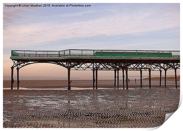  St Annes wrought Iron Pier. Print by Lilian Marshall