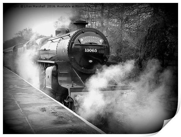 East Lancs Railway.  Print by Lilian Marshall