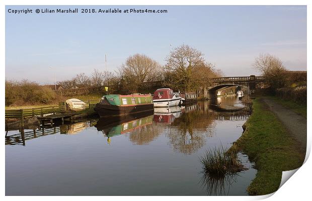 Lancaster Canal at Garstang.  Print by Lilian Marshall