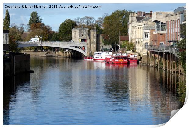 River ouse York.  Print by Lilian Marshall