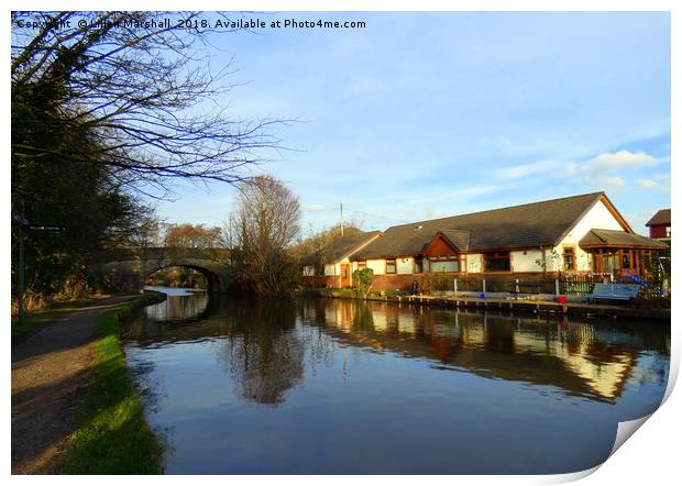 Lancaster canal Bilsborough. Print by Lilian Marshall