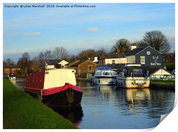 Lancaster Canal . Bilsborrow.  Print by Lilian Marshall