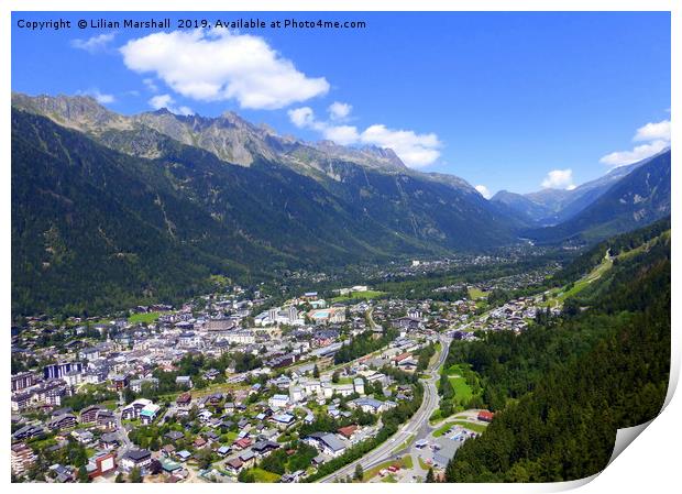 Chamonix Valley.  Print by Lilian Marshall