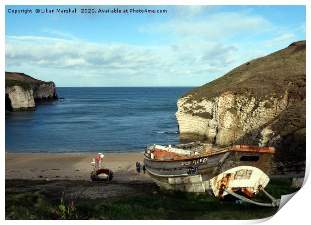 Flamborough  Cliffs.  Print by Lilian Marshall