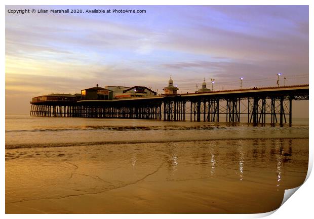 North Pier Blackpool Print by Lilian Marshall