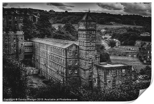 Nutclough Mill Hebden Bridge Print by Sandra Pledger