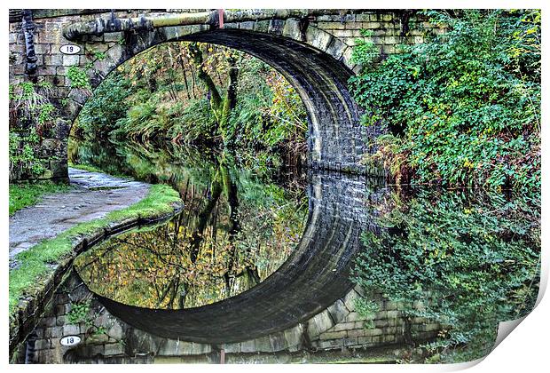 Hebden Bridge Canal Reflections Print by Sandra Pledger
