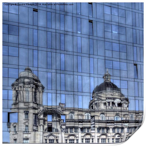  Old and new architecture Liverpool Print by Sandra Pledger