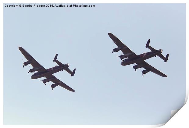  Avro Lancaster Bombers Print by Sandra Pledger