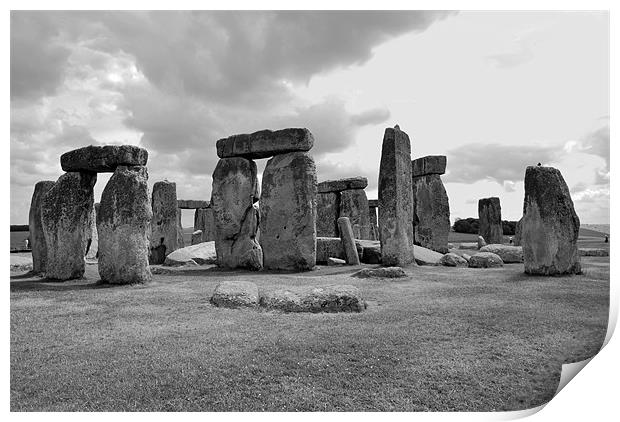 Summer Skies At Stone Henge Print by justin rafftree