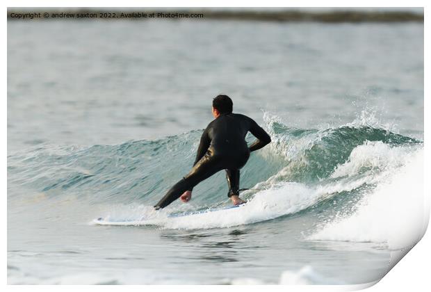 Riding a wave Print by andrew saxton