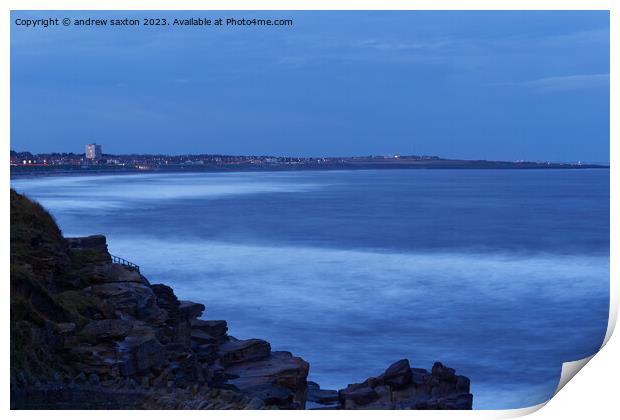 Night sea Print by andrew saxton