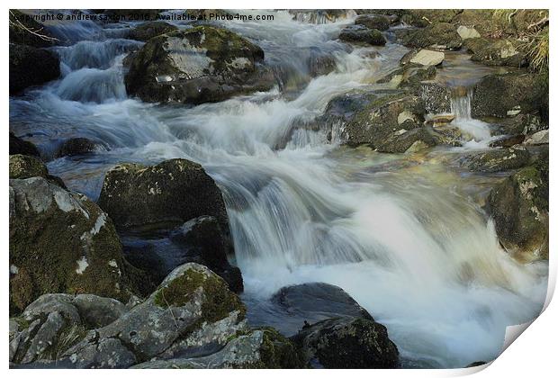  ROCKS AND WATER Print by andrew saxton