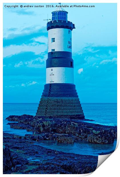 POINT LIGHT HOUSE Print by andrew saxton