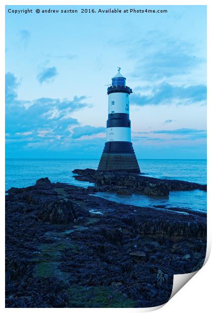 ANGLESEY LIGHTHOUSE Print by andrew saxton