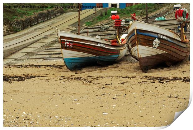 PAIR ON THE BEACH Print by andrew saxton