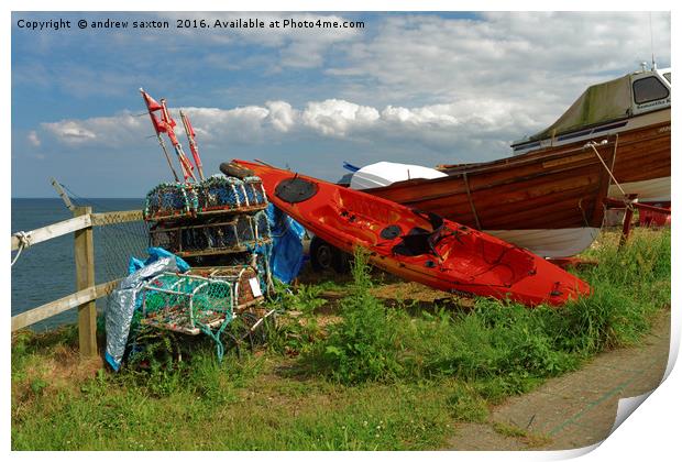 BOATS AND ALL THAT Print by andrew saxton