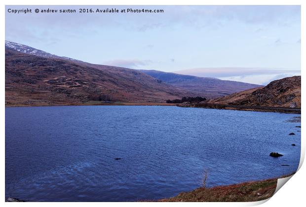 BLUE WELSH LAKE Print by andrew saxton