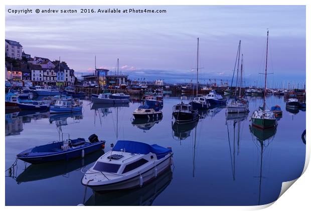 CALM MOORED BOATS Print by andrew saxton