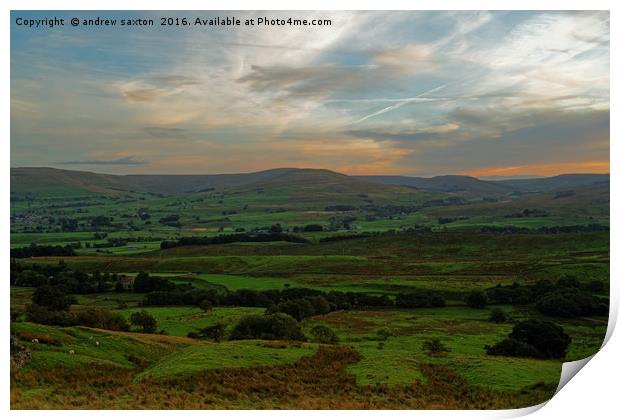 SUNSET DALES Print by andrew saxton