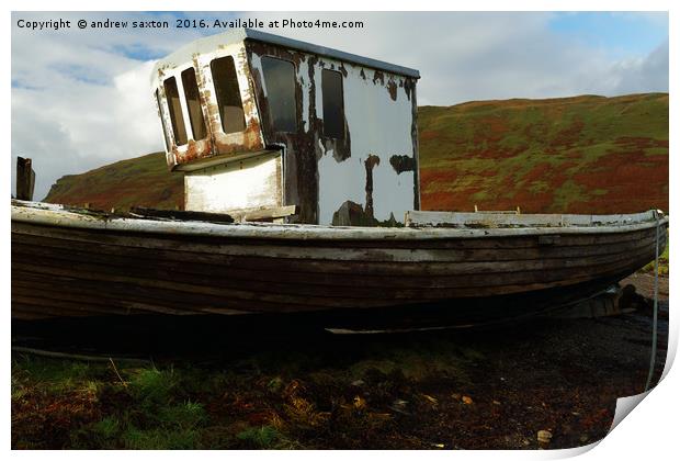 OLD BOAT Print by andrew saxton