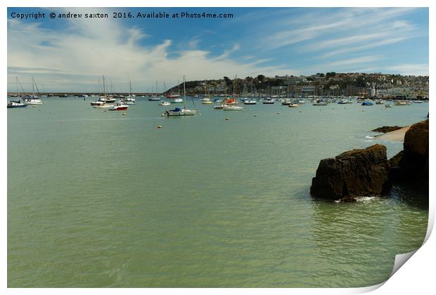LIGHT CLOUD OVER BRIXHAM Print by andrew saxton