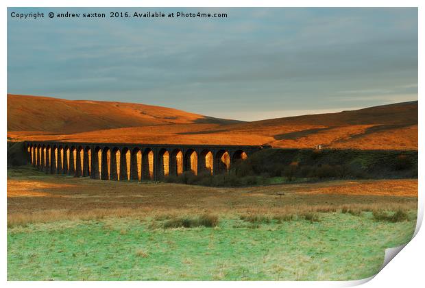 RIBBLEHEAD SUN RISE Print by andrew saxton