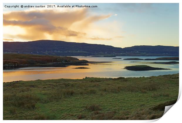 SUNSETTING DUNVEGAN Print by andrew saxton