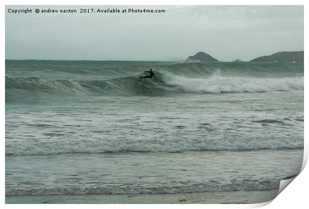 ON THE CREST OF A WAVE Print by andrew saxton