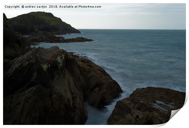 ROCKS OF ILFRACOMBE Print by andrew saxton