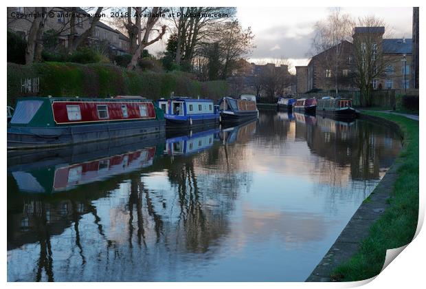 SKIPTON BARGES Print by andrew saxton