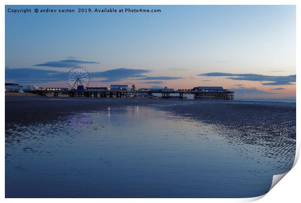 SUNSET PIER Print by andrew saxton