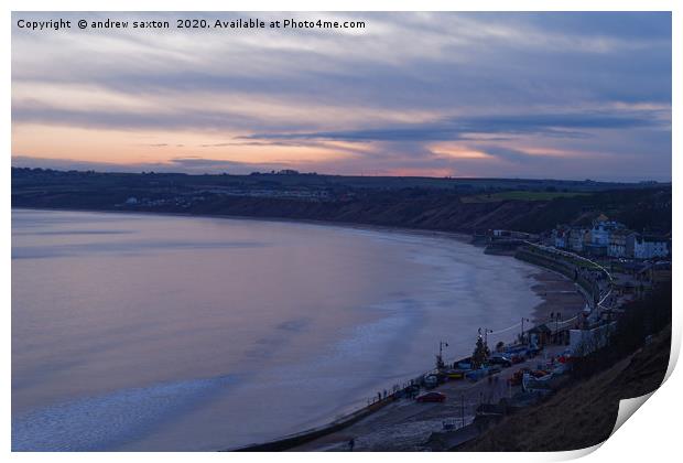 FILEY AT SUNSET Print by andrew saxton