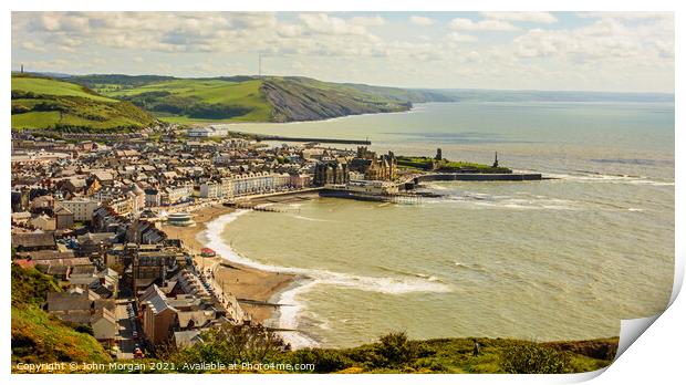 Aberystwyth from Camer Obscura Hill. Print by John Morgan