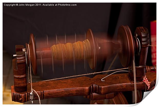 Spinning a yarn. Print by John Morgan
